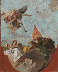 Esboço para um tecto, c.1750 (óleo sobre tela)