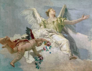 Glória dos Anjos, de Giovanni Battista Tiepolo (1696-1770), Afresco, Pormenor, Oratório da Pureza, Udine