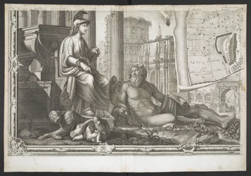 Figuras e esculturas, de Nuova Pianta di Roma, dadas à luz por G. Nolli
