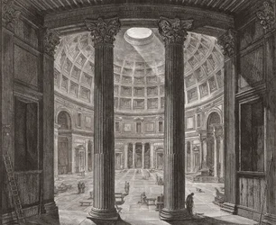 Interior do Panteão, Roma, Itália. Piranesi.