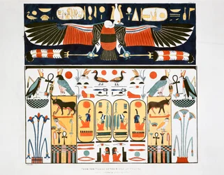 Mural dos túmulos dos reis em Tebas, 1820