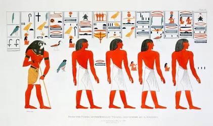 Mural dos túmulos dos reis em Tebas, 1820