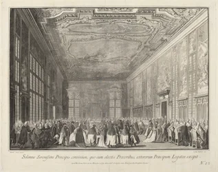 O Doge entretém embaixadores estrangeiros em um banquete, 17631766.