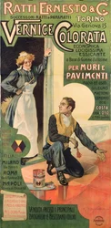 Cartaz publicitário para a Ratti Ernesto anc Co. Lojas de Pintura, Itália