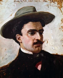 Retrato de Trilussa, pseudônimo anagramático de Carlo Alberto Camillo Mariano Salustri (Roma