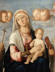 A Virgem e o Menino entre São João Batista e São Francisco pormenor (pintura)