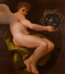 Um dos pares de pinturas alegóricas: Paz e Abundância, c.1747-85 (óleo sobre tela)