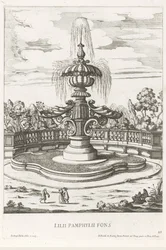 Fonte nos jardins de Villa Doria Pamphilj em Roma
Lilii Pamphylii fons (título sobre o objecto)
Le fontane ne palazzi e ne giardini di Roma (título da série)
Fontes nos palácios e jardins de Roma (título da série)