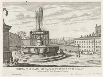 Fontein op Piazza del Quirinale te Roma Fonte na praça do Palácio Papal em Monte Cavallo (título no objeto) Fontes de Roma (título da série) Fonteinen van Rome (título da série)
