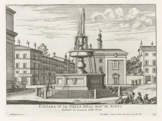Fontein op Piazza della Madonna dei Monti te Roma Fonte na Piazza della Mad.a de Monti (título no objeto) Fontes de Roma (título da série) Fonteinen van Rome (título da série)