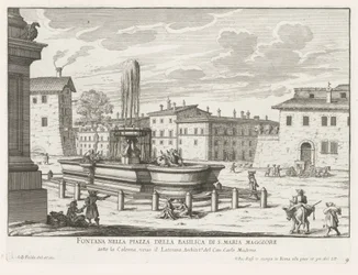 Fontein op Piazza di Santa Maria Maggiore te Roma Fonte na praça da Basílica de S. Maria Maggiore (título no objeto) Fontes de Roma (título da série) Fonteinen van Rome (título da série)