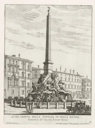 Fonte de quatro caudais na Piazza Navona em Roma
Fontana na Piazza Navona (título sobre o objecto)
Fontane di Roma (título da série)
Fontes de Roma (título da série)