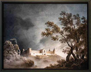 Paisagem na tempestade e no castelo