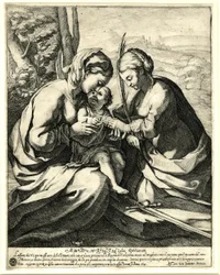 Giovanni Battista Mercati - O casamento místico de Santa Catarina, em cujo dedo Cristo coloca o anel; segundo Correggio. 1620, 1837,0408.160