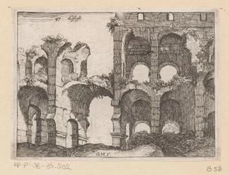 Restos do Coliseu em Roma Listesso (título no objeto) Vistas de Roma (título da série) Alcune vedute et prospettive di luoghi dishabitati di Roma (título da série)