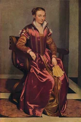 Retrato de uma senhora a senhora de vermelho, c1556