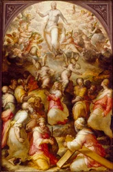 Cristo na Glória com SS Agnes e Helena, encomendado 1571