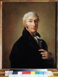 "Retrato do escritor e historiador russo Nikolai Karamzin (1766-1826) Pintura de Giovanni Battista Damon Ortolani (1750-c.1810) 1805 A. Museu Memorial Pushkin São Petersburgo