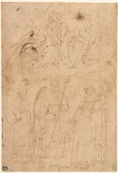 Madonna e Criança em Glória acima de Três Santos, c. 1570