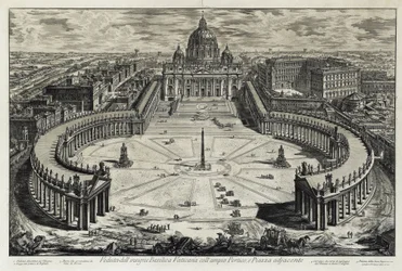 Vista da praça e da Basílica de São Pedro no Vaticano (de: Vedute di Roma)