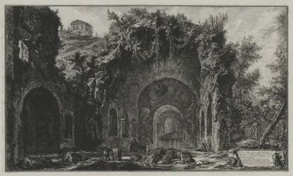 Vista da fonte e da gruta de Egéria fora da Porta Capena ou de San Sebastiano, de: Vedute di Roma