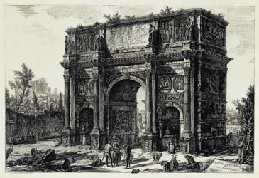 Vista do Arco de Constantino em Roma (de: Vedute di Roma)