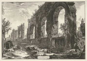 Aquaduto van Nero te Roma
Restos dos Aquedutos Neronianos que seriam destruídos por causa da sua velhice (...) (título sobre o objecto)
Gezichten op Rome (título da série)
Vistas de Roma desenhadas e gravadas pelo arquitecto Giambattista Piranesi Ve(nez