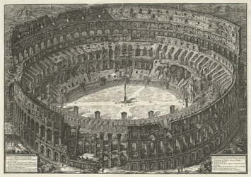 Coliseu te Roma
Vista do Anfiteatro Flamengo conhecido como o Coliseu (título sobre o objecto)
Gezichten op Rome (título da série)
Vistas de Roma desenhadas e gravadas pelo arquitecto Giambattista Piranesi Ve(nez)iano (título da série)