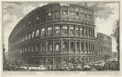 Coliseu te Roma
Vista do Anfiteatro de Flavian, conhecido como Coliseu (título sobre o objecto)
Gezichten op Rome (título da série)
Vistas de Roma desenhadas e gravadas pelo arquitecto Giambattista Piranesi Ve(nez)iano (título da série)