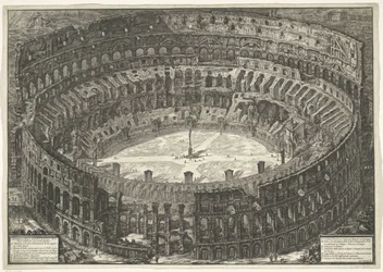 Coliseu te Roma
Vista do Anfiteatro Flamengo conhecido como o Coliseu (título sobre o objecto)
Gezichten op Rome (título da série)
Vistas de Roma desenhadas e gravadas pelo arquitecto Giambattista Piranesi Ve(nez)iano (título da série)