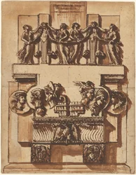 Fantasia de um monumento de parede magnífico