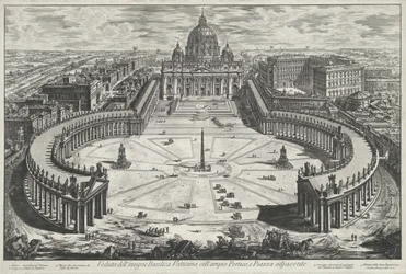 Vista da Praça de São Pedro com a Basílica de São Pedro na Cidade do Vaticano Veduta dell