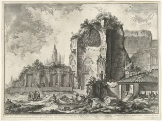 Gezichten op Rome, de Campagna, etc. (122 lâminas) Vista dos restos de dois Tricliniums que pertenceram à Casa Dourada de Neron (...) (título no objeto) Gezichten op Rome (título da série) Vistas de Roma projetadas e gravadas pelo arquiteto Giambattista Pi