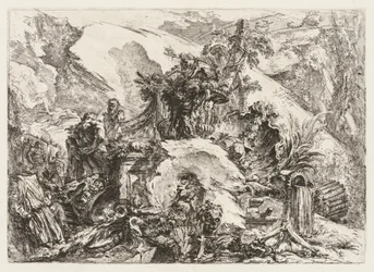 Groteschi: Ruínas com Cabeça da Morte e Esqueleto