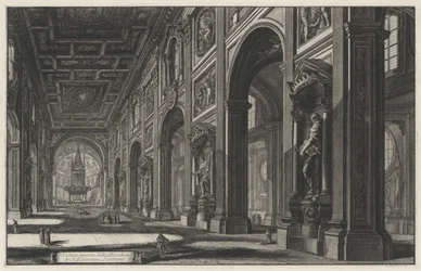 Vista interior da Basílica de São João de Latrão (de: Vedute di Roma)