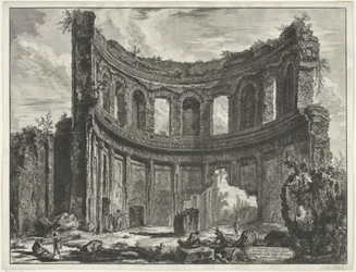 Kleine paleis em Villa Adriana te Tivoli Restos do Templo chamado Appollo na Villa de Adriano perto de Tivoli (título no objeto) Gezichten op Rome (título da série) Vistas de Roma projetadas e gravadas pelo arquiteto Giambattista Piranesi Ve (nez) iano (sé