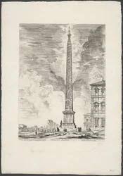 Obelisco Lateranse em Roma Obelisco egípcio (título no objeto) Gezichten op Rome (título da série) Vistas de Roma projetadas e gravadas pelo arquiteto Giambattista Piranesi Ve (nez) iano (título da série)