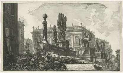 Capitol Square van links gezien
Vista do Capitólio do lado (título sobre o objecto)
Gezichten op Rome (título da série)
Vistas de Roma desenhadas e gravadas pelo arquitecto Giambattista Piranesi Ve(nez)iano (título da série)