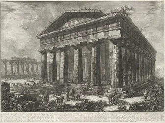 Templo de Netuno em Paestum Vue du temple de Neptune, Dieu tutélaire de l