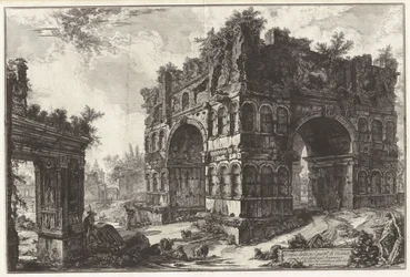 O chamado Templo de Jano. A. O chamado Arco dos Argentarii, de Vedute di Roma (Vistas de Roma)