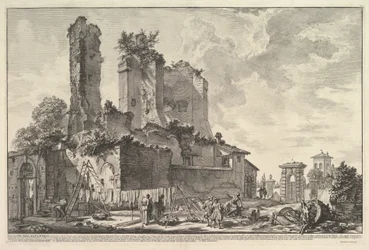 A fonte da Acqua Giulia (Vistas dos vestígios do castelo da Acqua Giulia)
