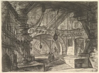 O píer com correntes, da Carceri dinvenzione Imaginary Prisons, ca. 1749-50.