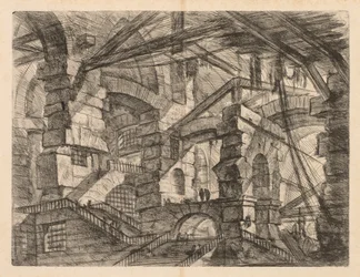 As Prisões: Uma Perspectiva das Colunatas com Escadaria em Zig-Zag, 1745-1750.