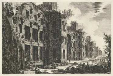 Thermen de Diocleciano te Roma Vista dos restos superiores das Termas de Diocleciano em S. Maria degli Angeli (título no objeto) Gezichten op Rome (título da série) Vistas de Roma projetadas e gravadas pelo arquiteto Giambattista Piranesi Ve (nez) iano (se
