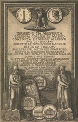 Folha de rosto com águia, moeda com imagem da Coluna de Trajano, esculturas clássicas, 1774-79.