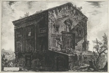 Tombe van Aspasia Annia Regilla te Rome
Vista do Templo do Cameno (título sobre o objecto)
Gezichten op Rome (título da série)
Vistas de Roma desenhadas e gravadas pelo arquitecto Giambattista Piranesi Ve(nez)iano (título da série)