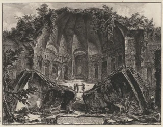 Ruínas do Canopo na Vila de Adriano em Tivoli (de: Vedute di Roma)