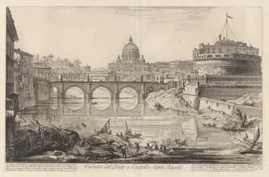 Vista da ponte e do Castelo de Santo Ângelo, de Vistas de Roma