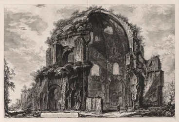 Vista do Templo Octogonal de Minerva Medica [agora considerado um ninfeu no Horti Liciniani ou Jardins de Licinius]), de Vedute di Roma (Vistas de Roma)