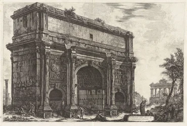 Vista do Arco de Septímio Severo, de Vedute di Roma